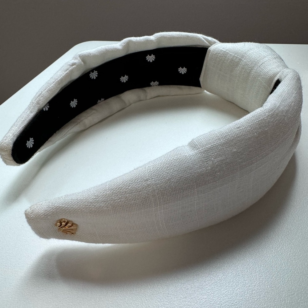 White linen Lele Sadoughi headband